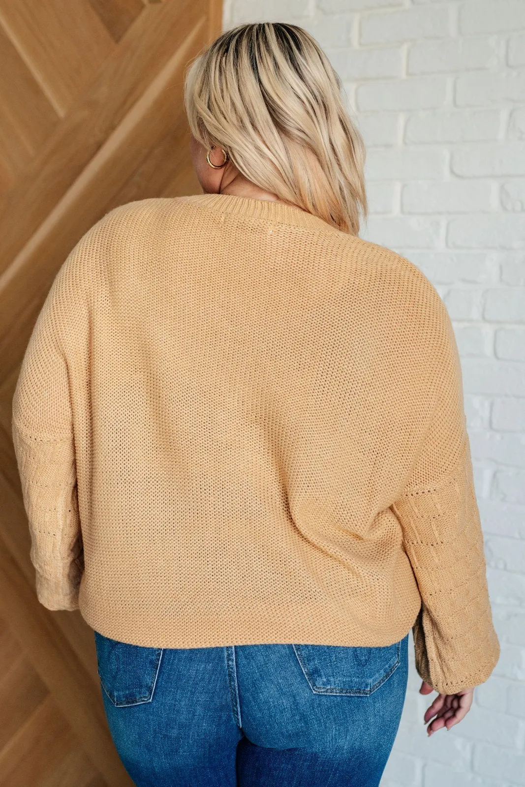 Cozy Bubble Sleeve Sweater in Beige