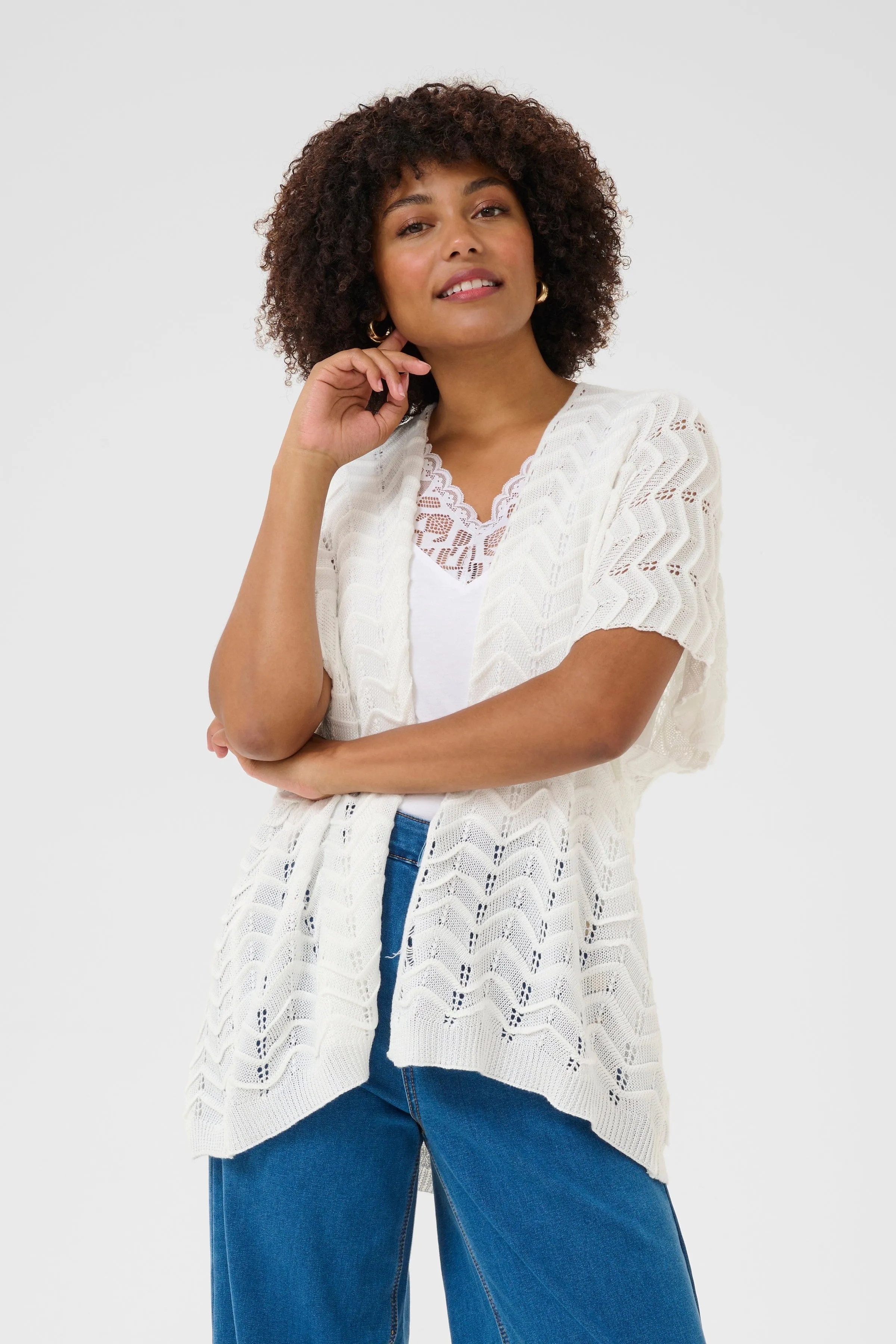 CREAM Raised Seam Knit