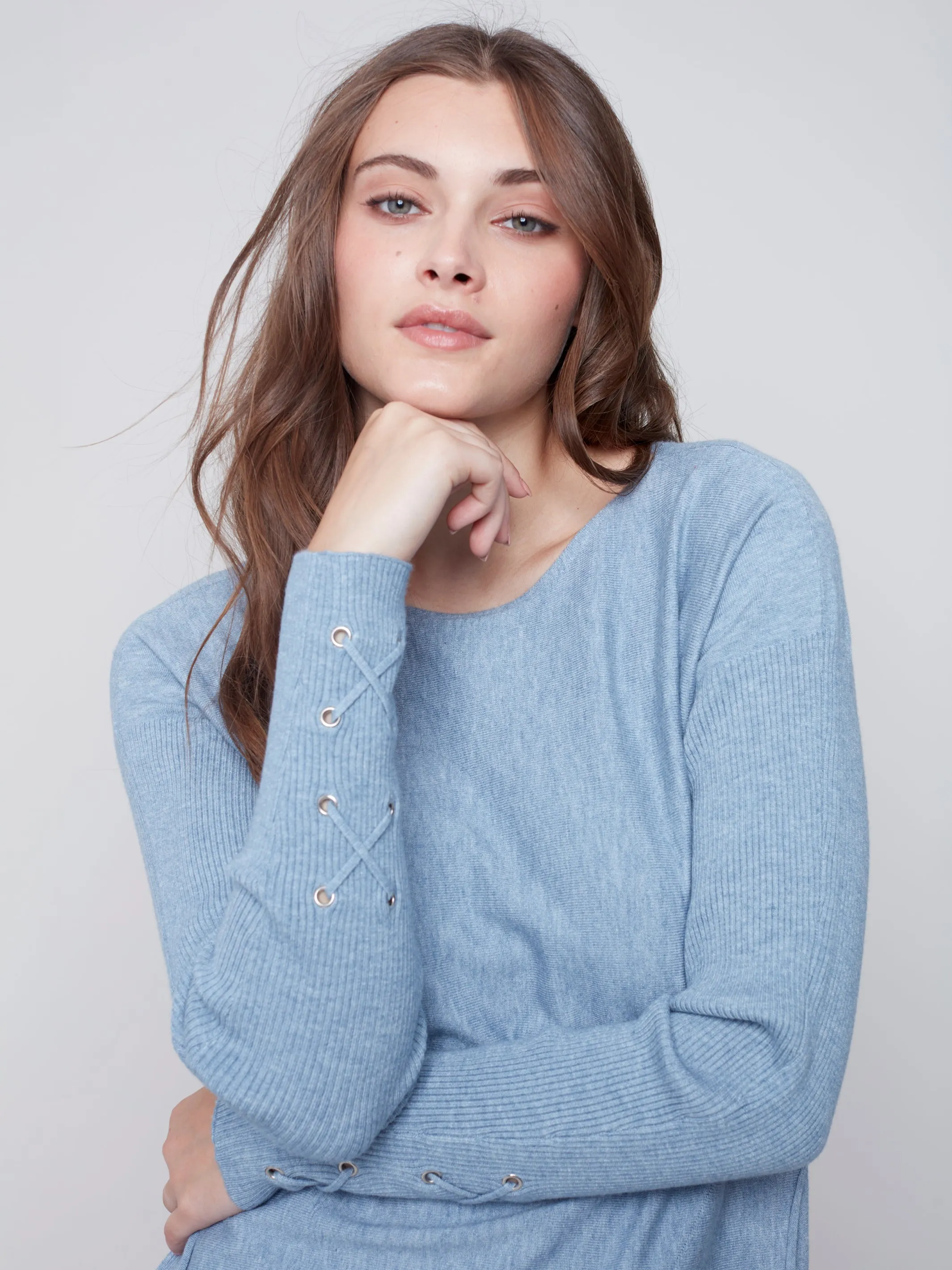 Criss Cross Sleeve Detail Sweater