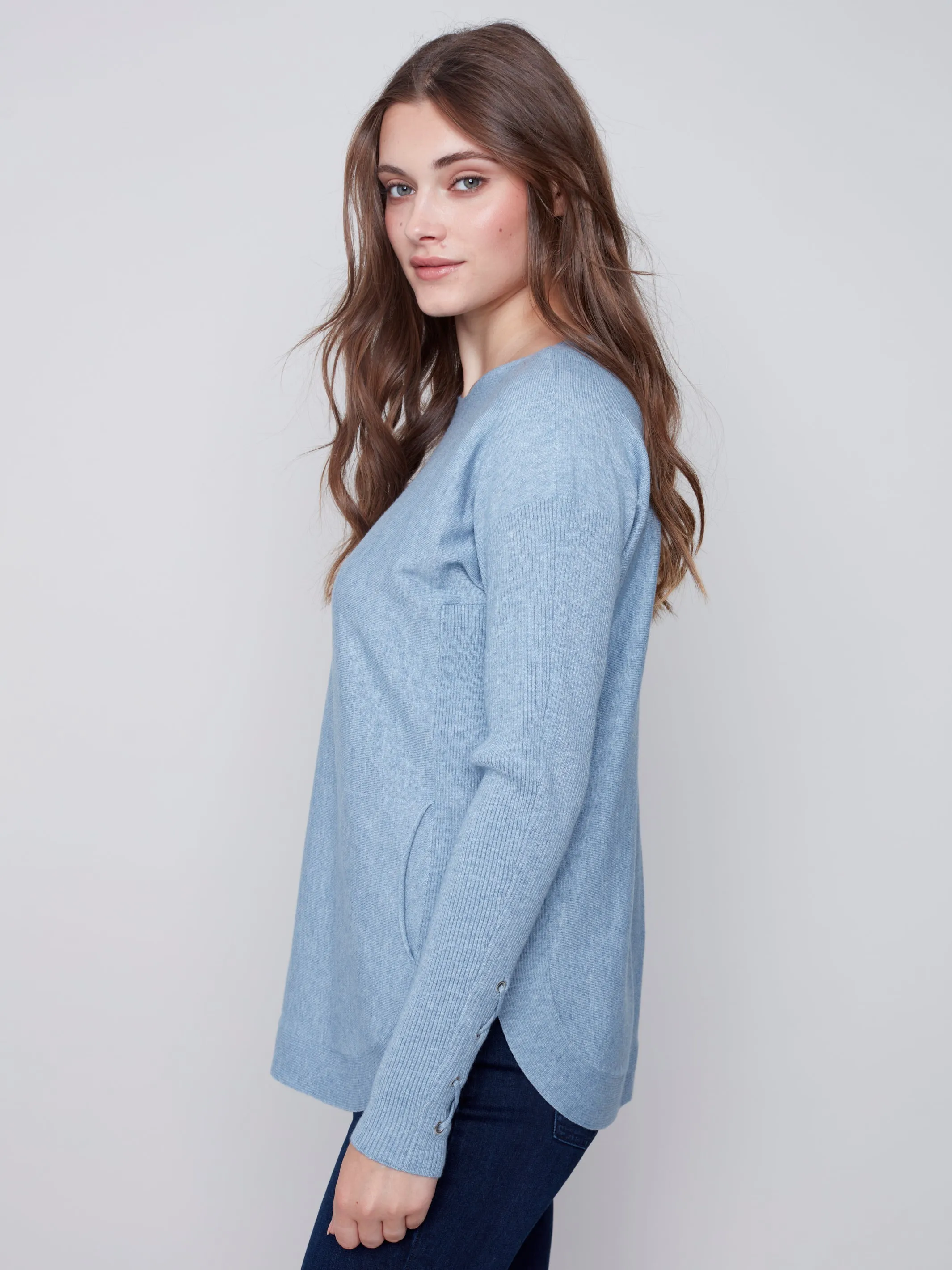 Criss Cross Sleeve Detail Sweater