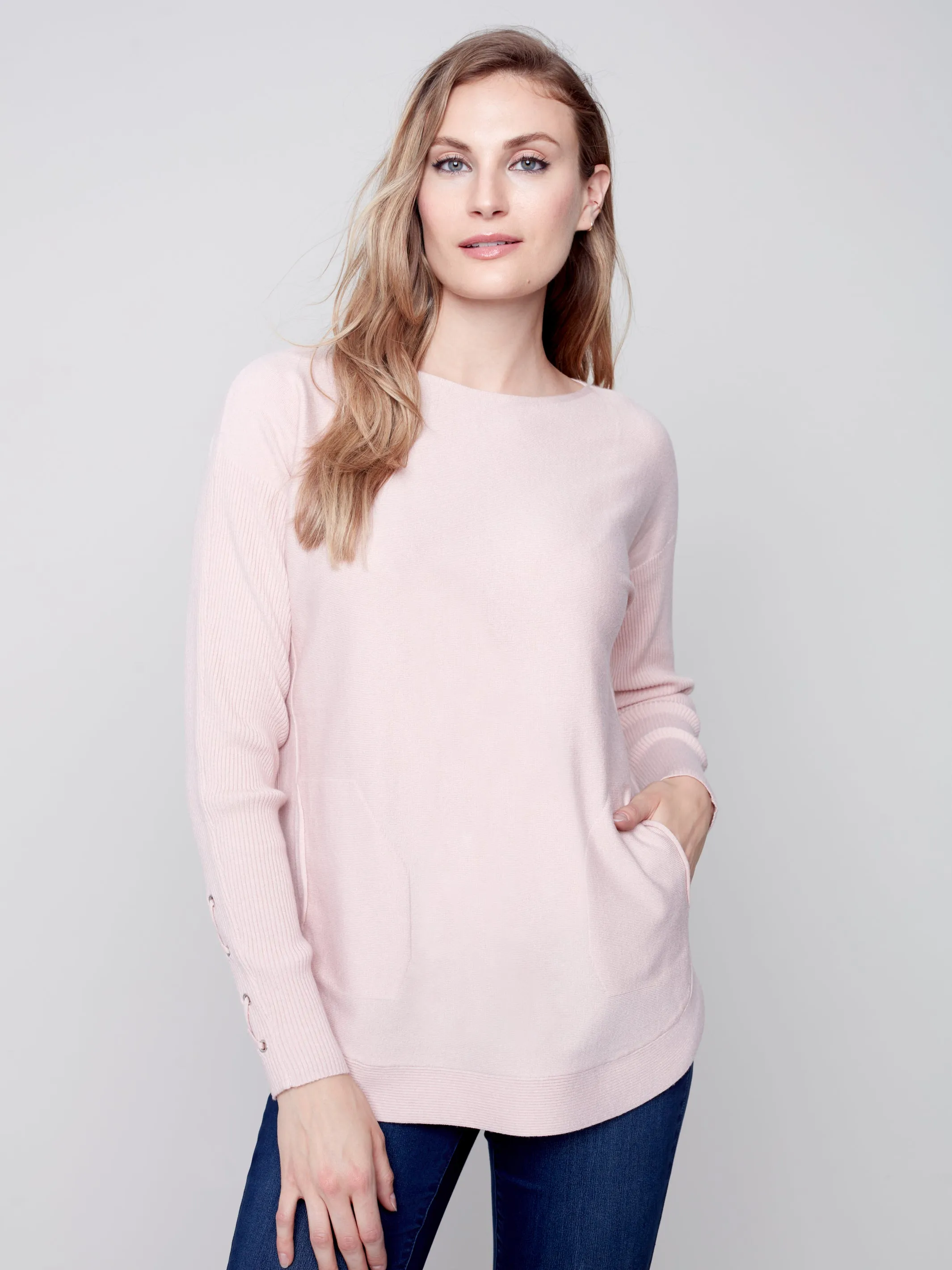 Criss Cross Sleeve Detail Sweater