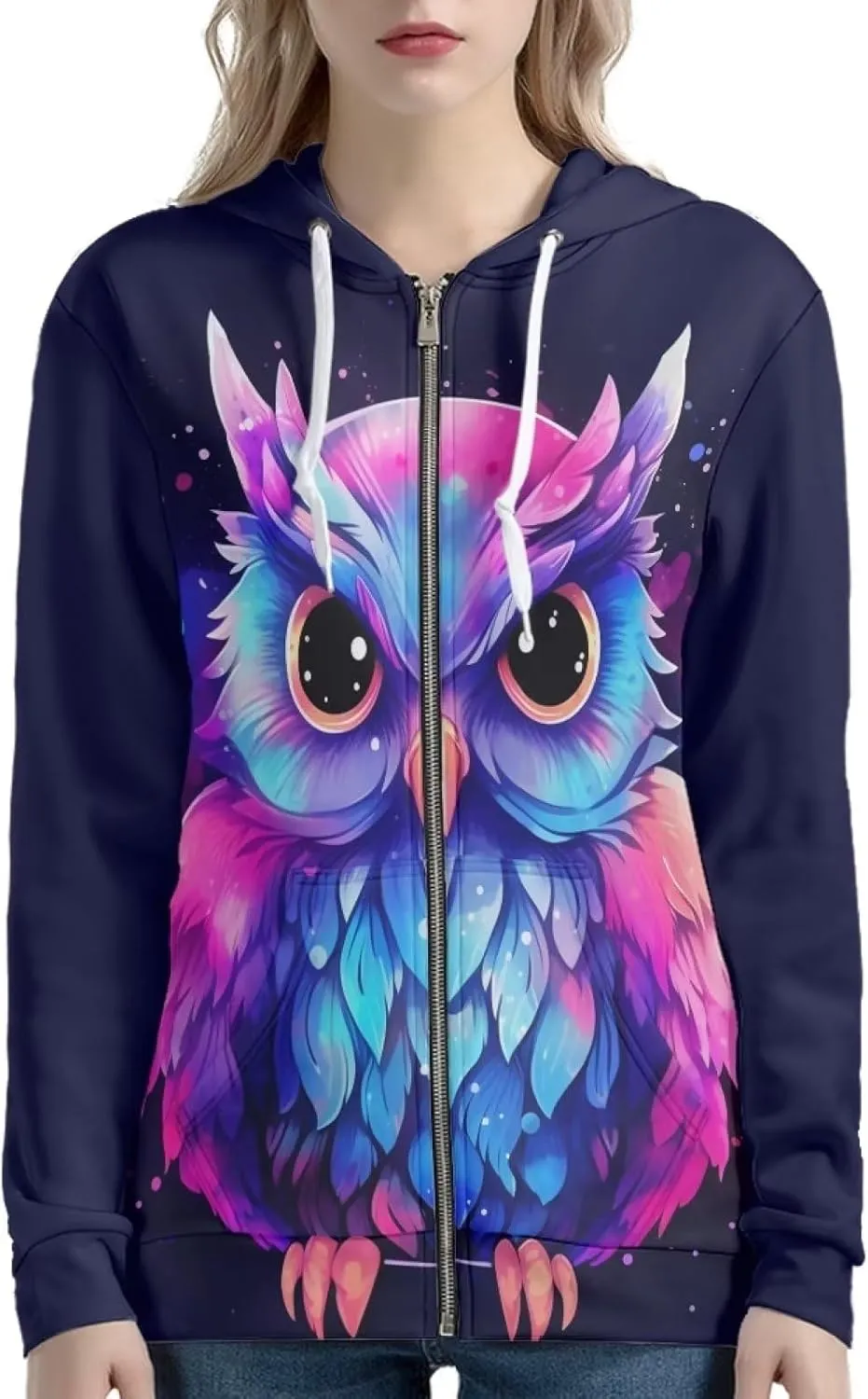 DISNIMO Zip Up Hoodie Women Oversized Y2K Fall Jacket Streetwear Sweatshirts XS-5XL