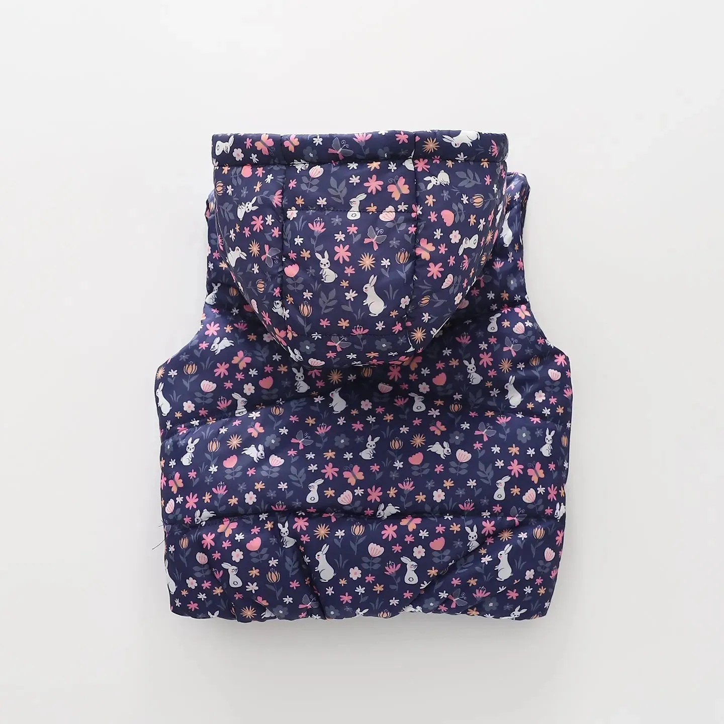 Ditsy Hooded Puffer Vest
