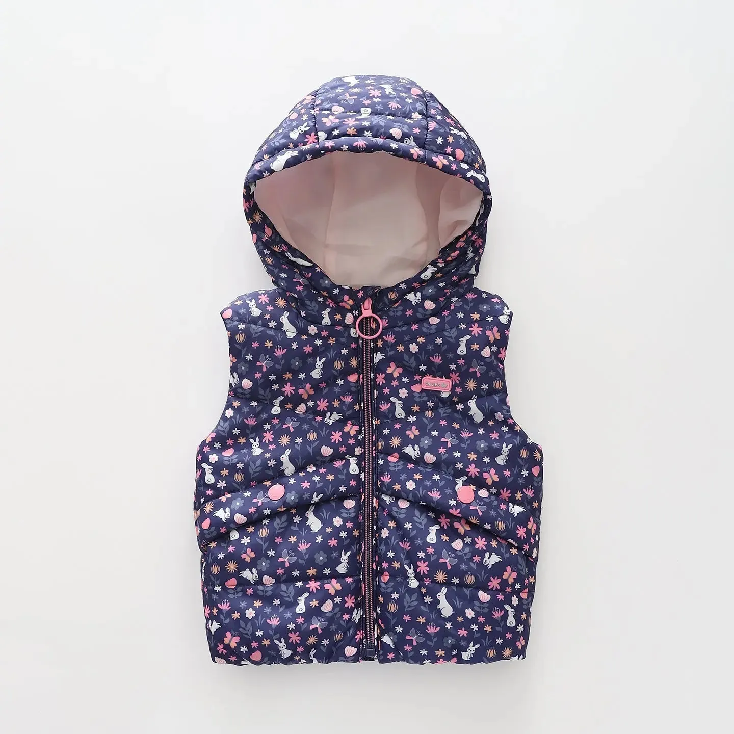 Ditsy Hooded Puffer Vest