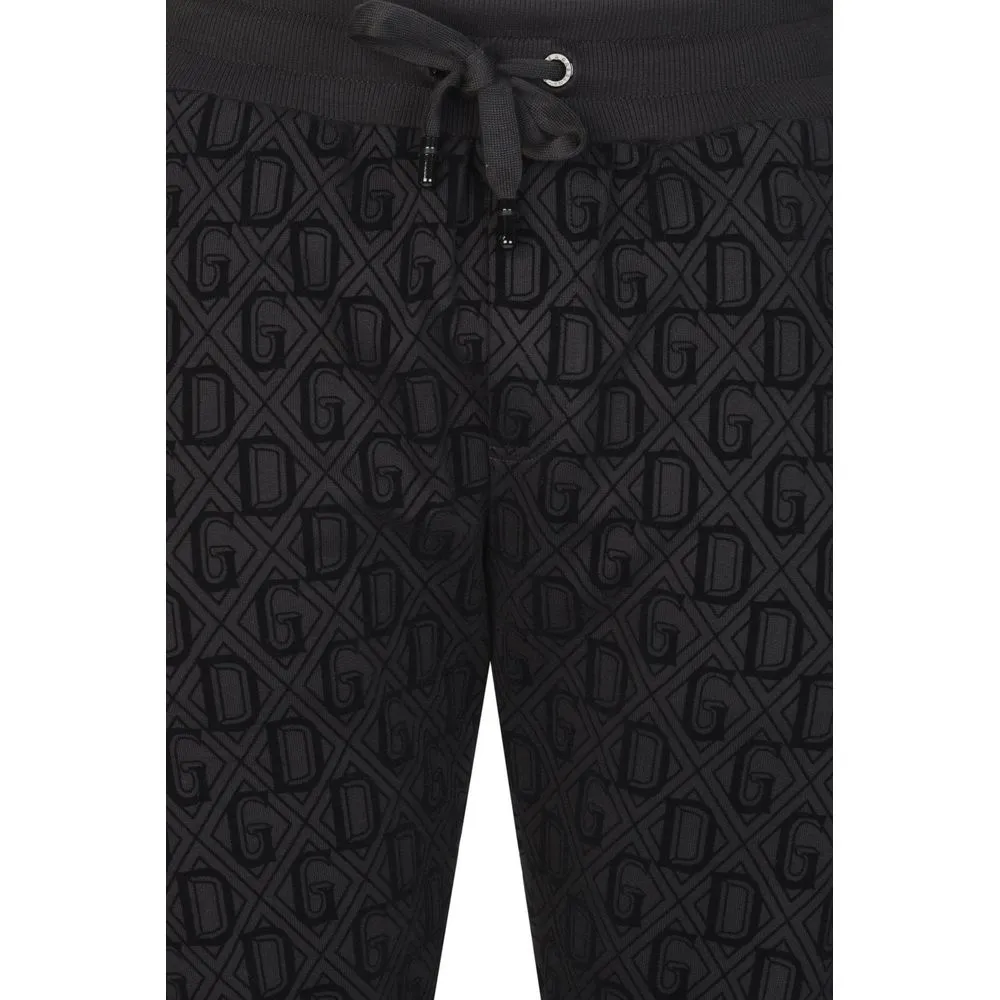 Dolce & Gabbana Velvet Logo Cotton Tracksuit Trousers