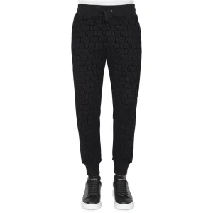 Dolce & Gabbana Velvet Logo Cotton Tracksuit Trousers
