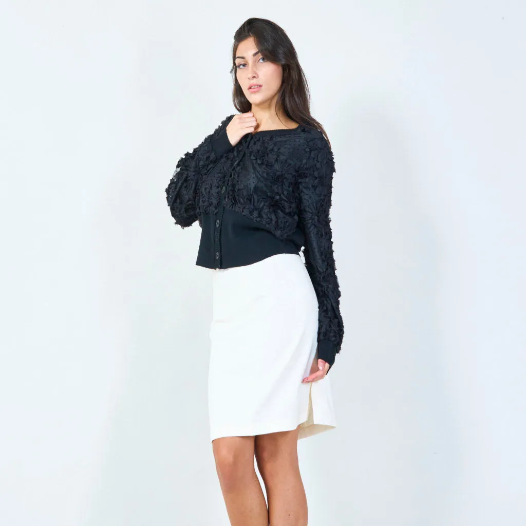 Elegant floral lace cardigan wholesale
