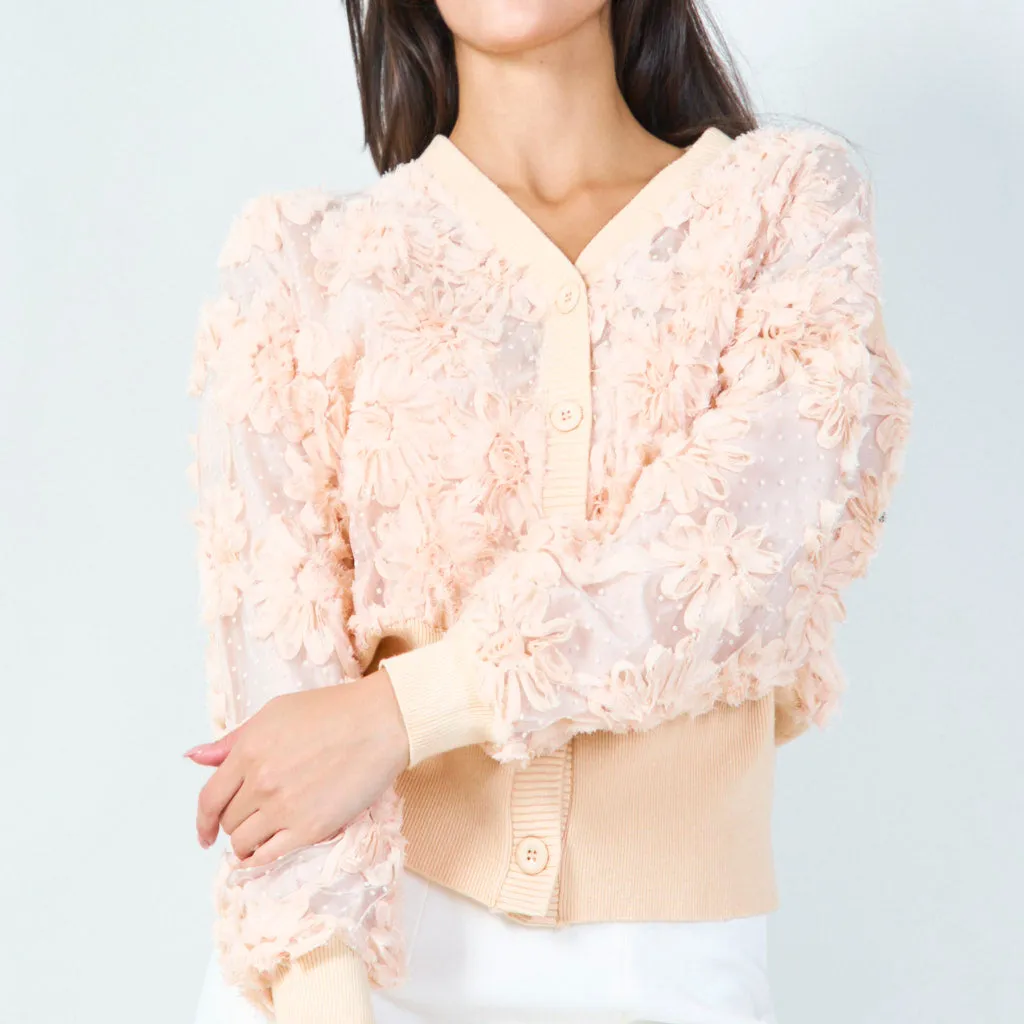 Elegant floral lace cardigan wholesale
