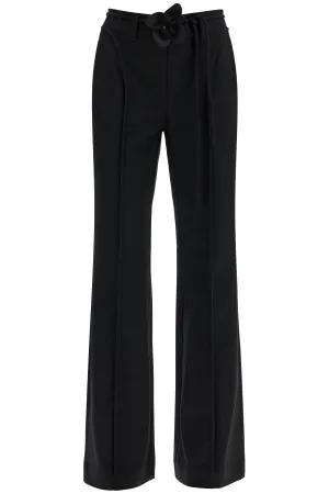 elegant pink recycled polyester women's trousers 113592100 BLACK