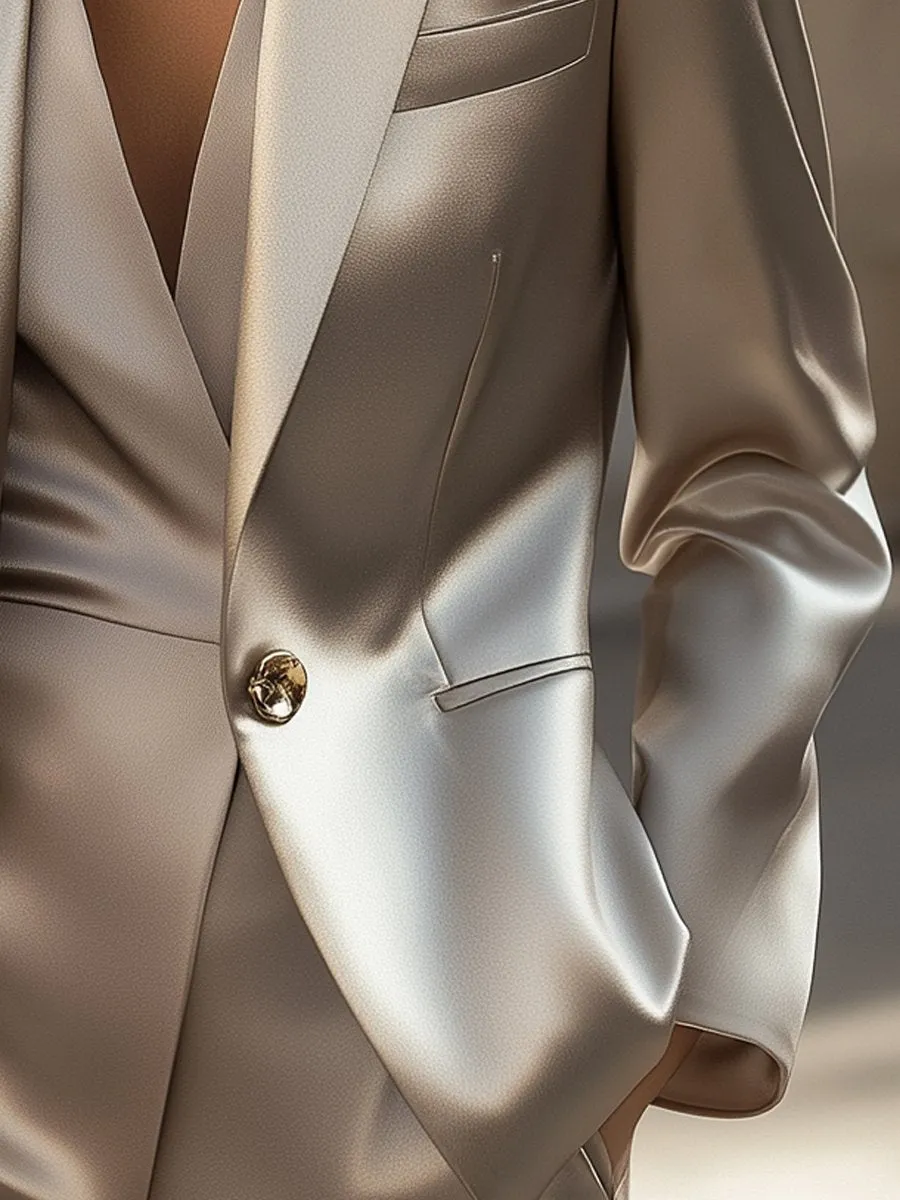 Elegant Satin Blazer for Modern Women