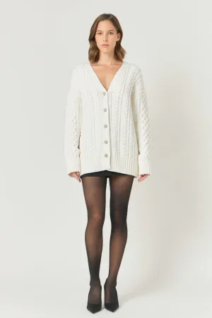Endless Rose - Oversized Cable Knit Cardigan