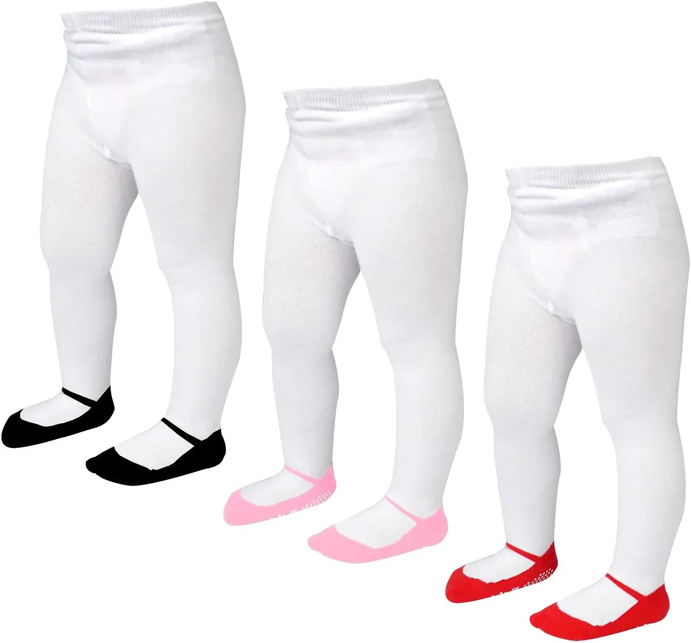 EPEIUS Baby Tights Baby Girls Non-Slip Plain/Ribbed Leggings Seamless Cotton Stockings Pantyhose Newborn Infant Toddler
