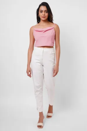 First Date Wear Sleeveless Pink Top With Back Bow