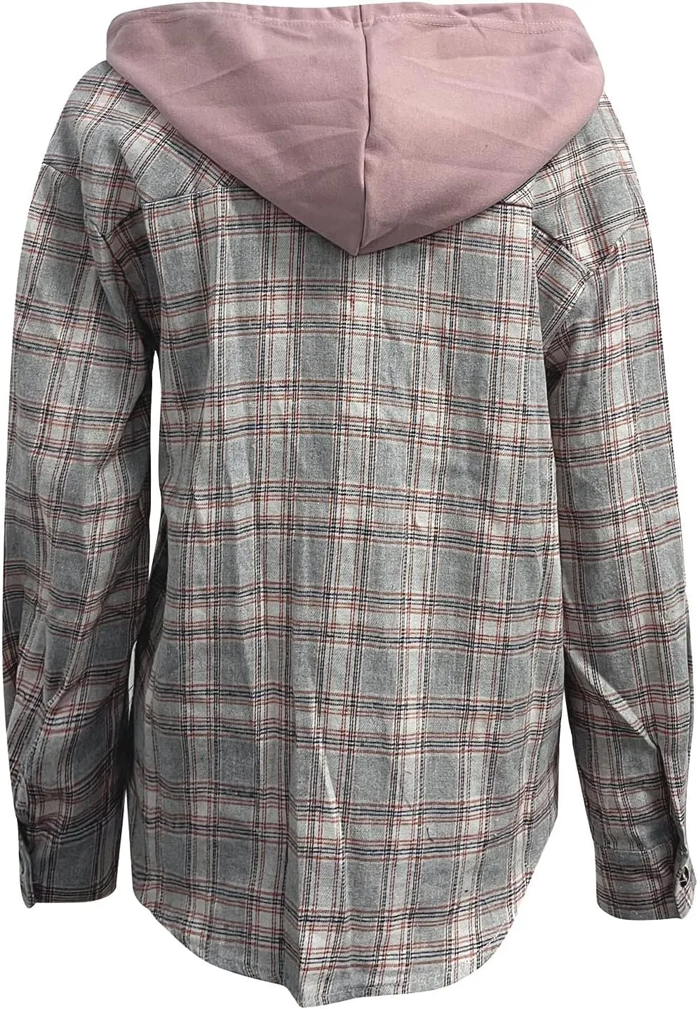 Flannel Hoodies For Women Fall Fashion 2023 Lightweight Shacket Jackets Casual Long Sleeve Button Fown Plaid Shirts