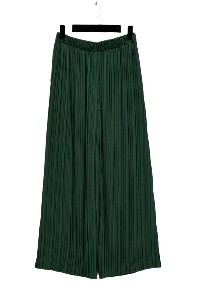 Floaty Wide Leg Pleated Italian Trousers Lined One Size