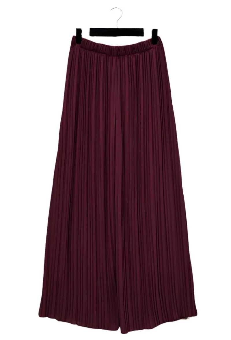 Floaty Wide Leg Pleated Italian Trousers Lined One Size