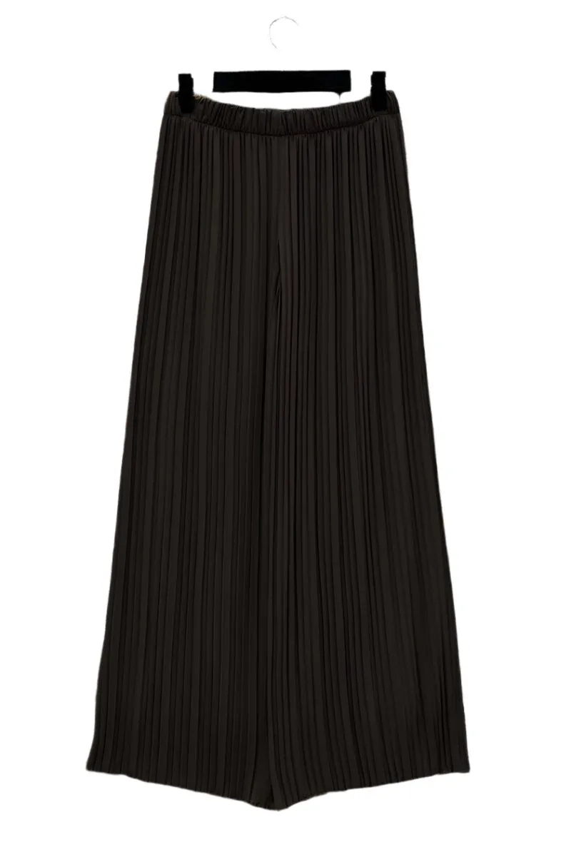 Floaty Wide Leg Pleated Italian Trousers Lined One Size