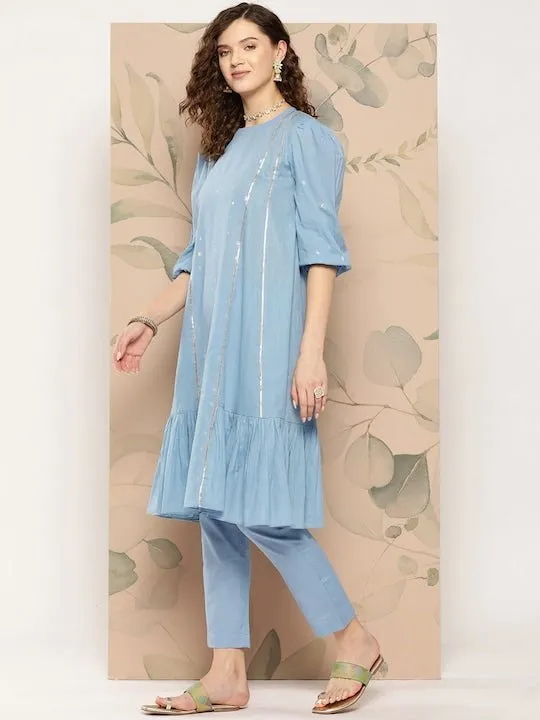 Gotta Patti Pure Cotton Kurta with Trousers
