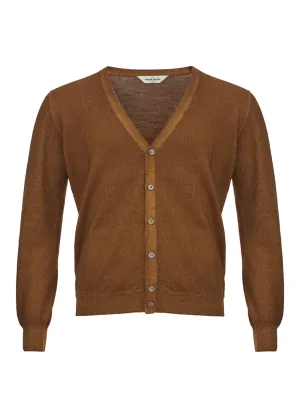 Gran Sasso Elegant Brown Wool Cardigan for Sophisticated Style