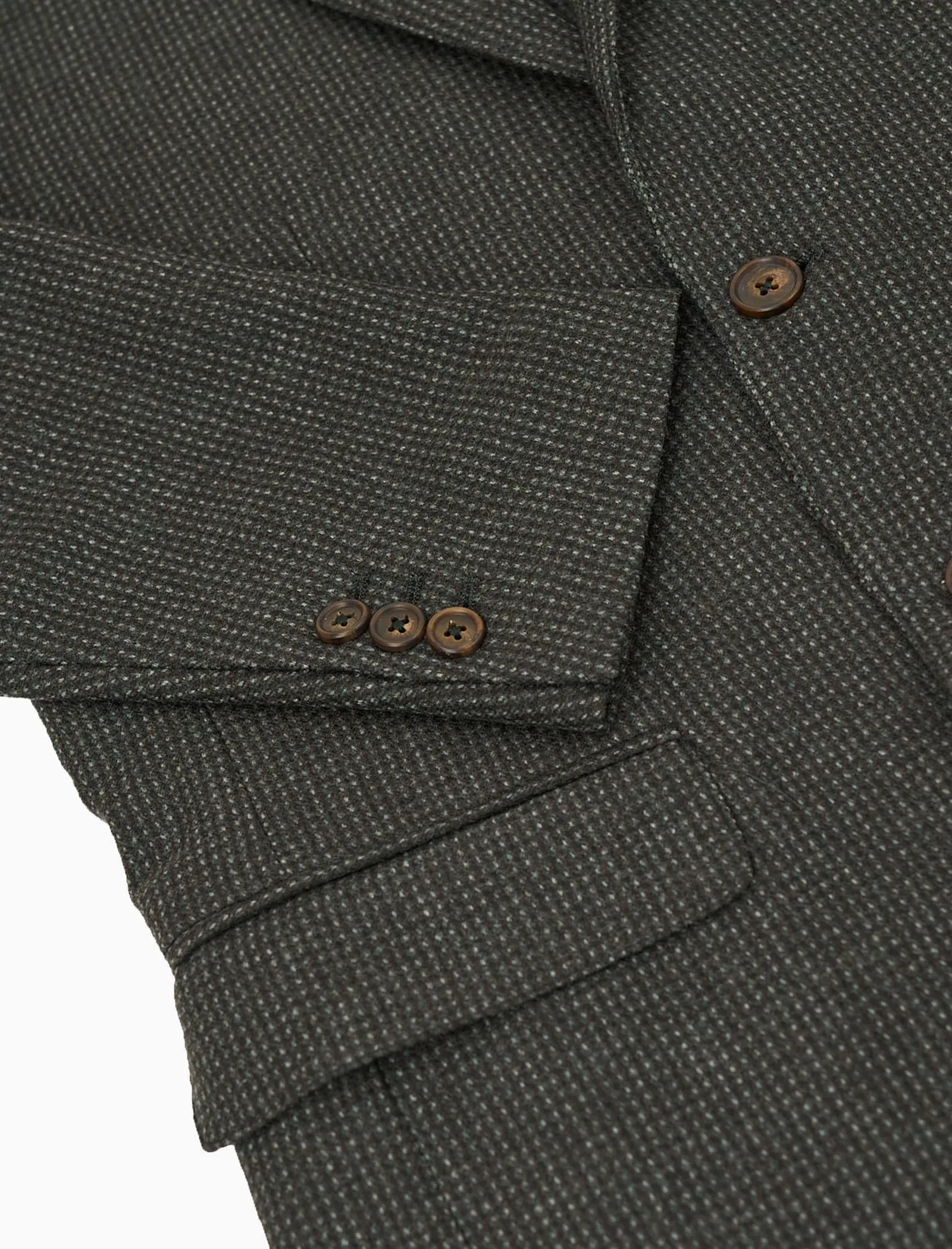Green & Grey Dotted Wool Blazer