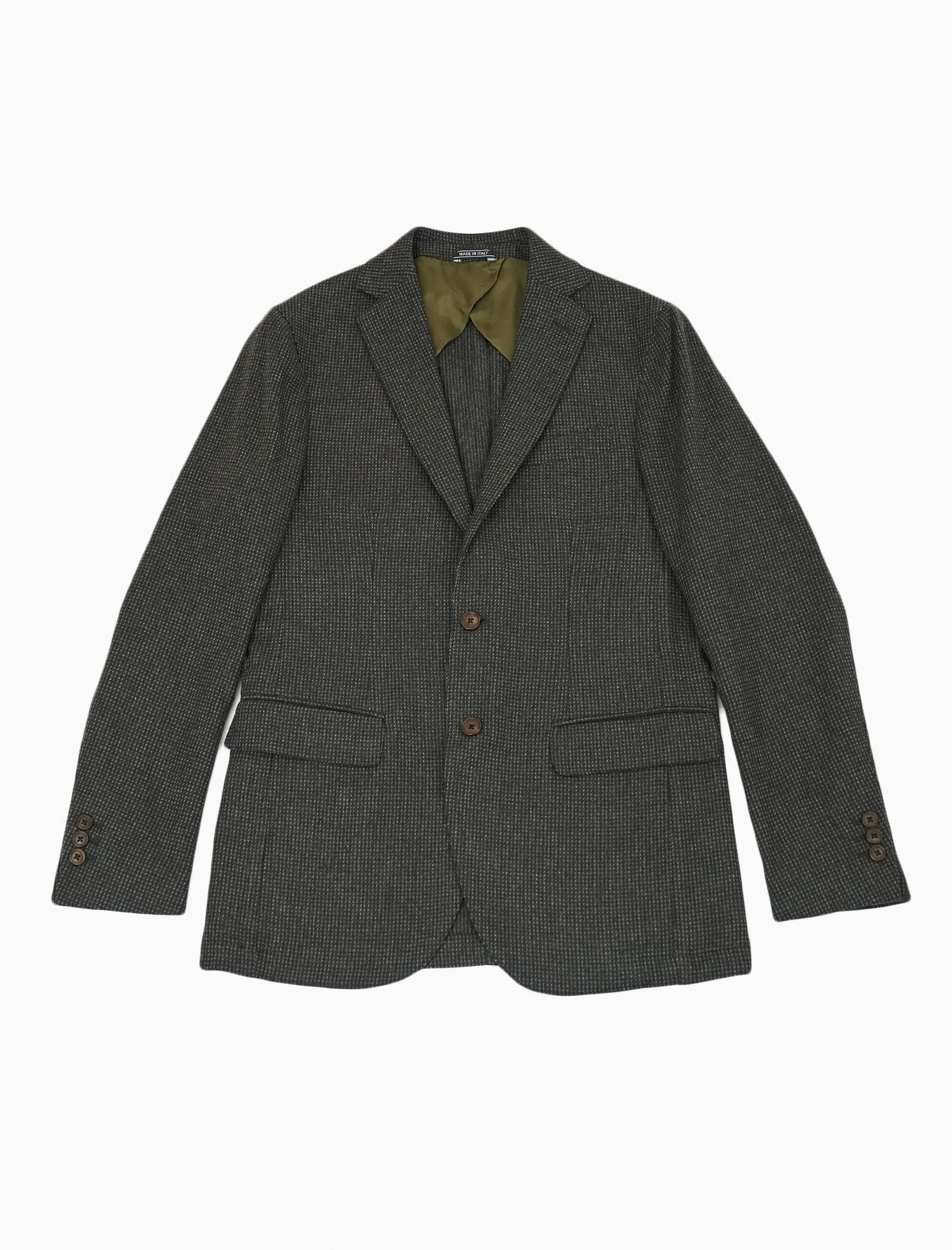 Green & Grey Dotted Wool Blazer