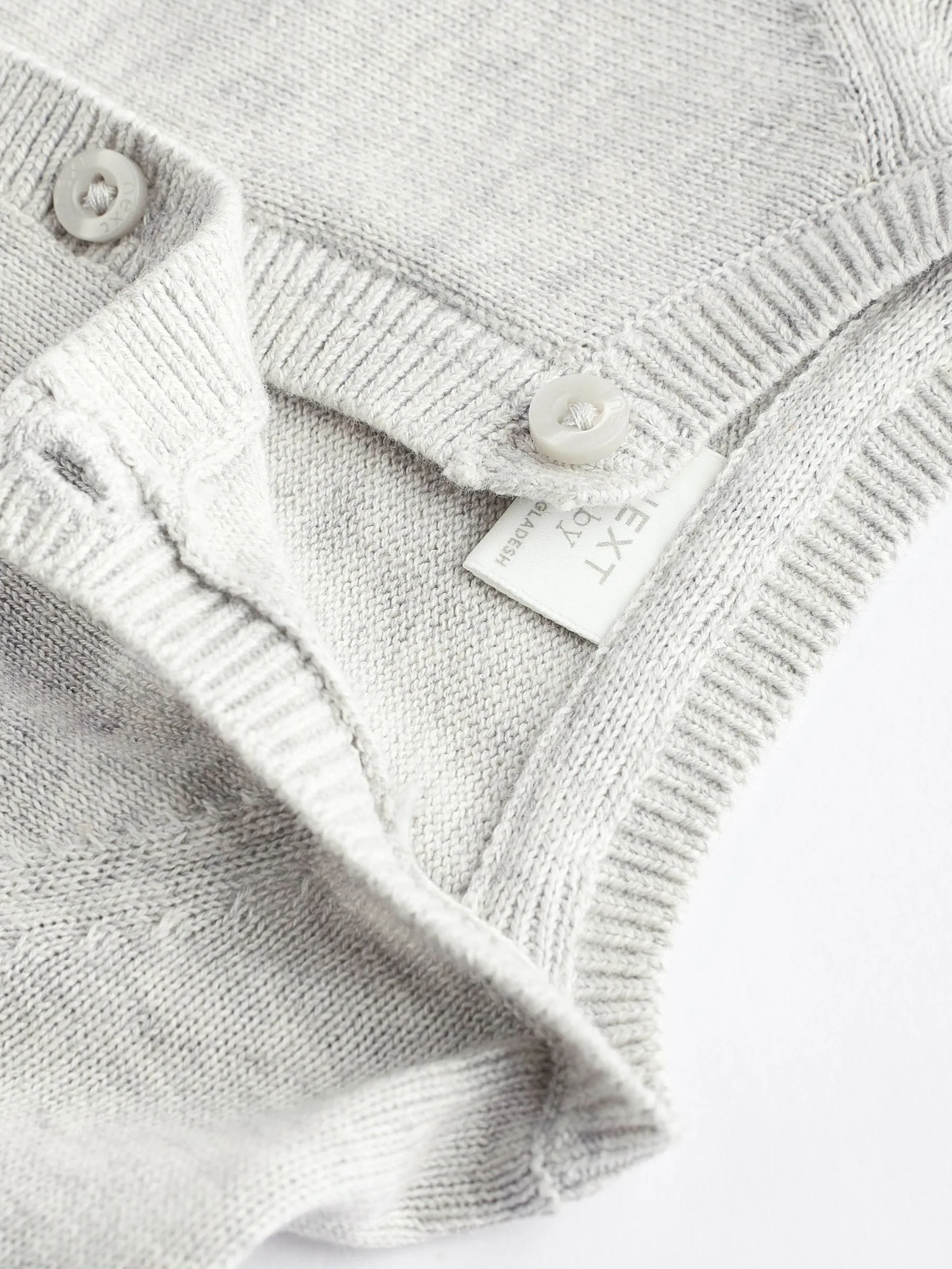 Grey/White 100% Cotton Knitted Baby Cardigans 2 Pack