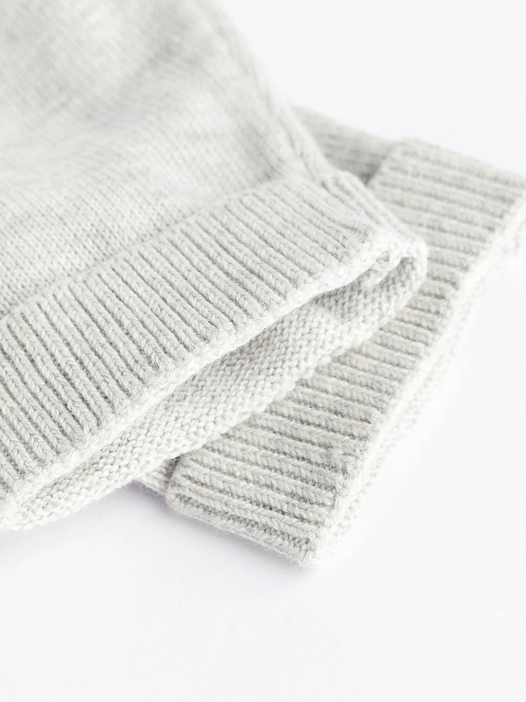 Grey/White 100% Cotton Knitted Baby Cardigans 2 Pack