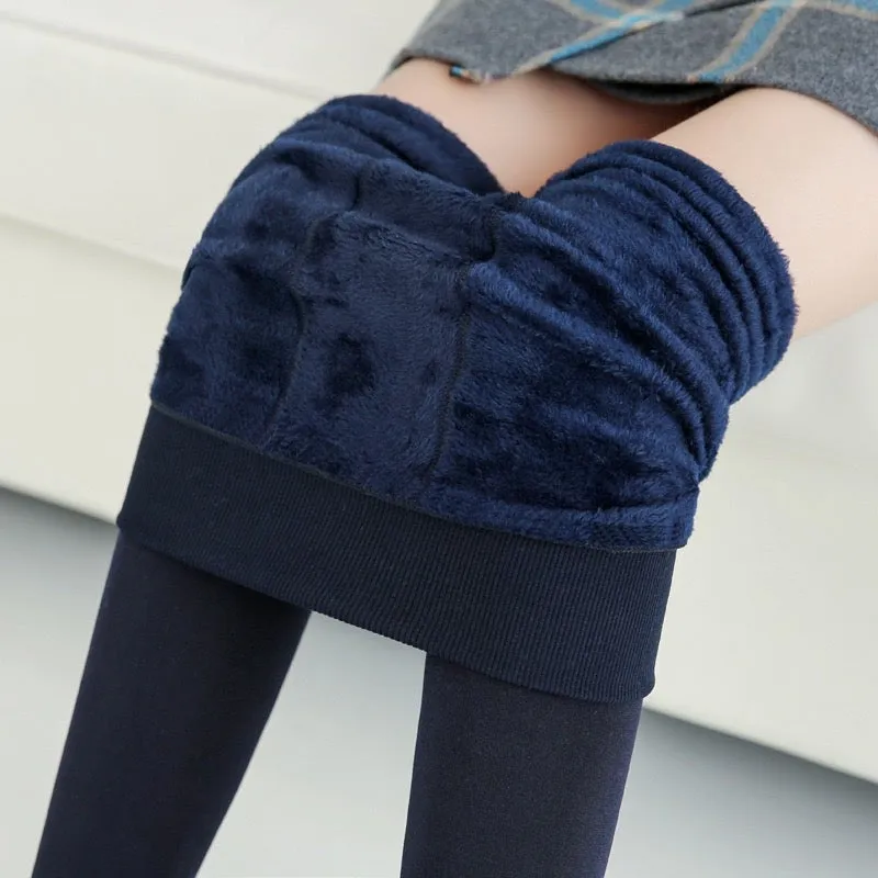 High Waist & Elastic Thicken Fleece Thermal Leggings
