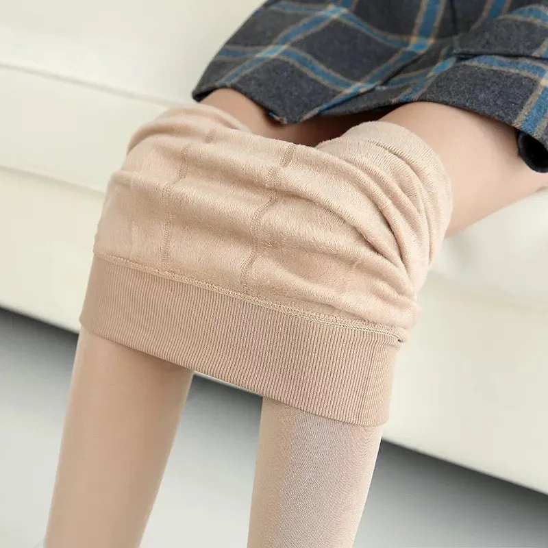 High Waist & Elastic Thicken Fleece Thermal Leggings