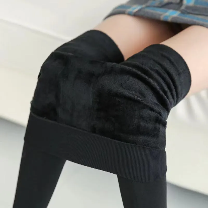 High Waist & Elastic Thicken Fleece Thermal Leggings