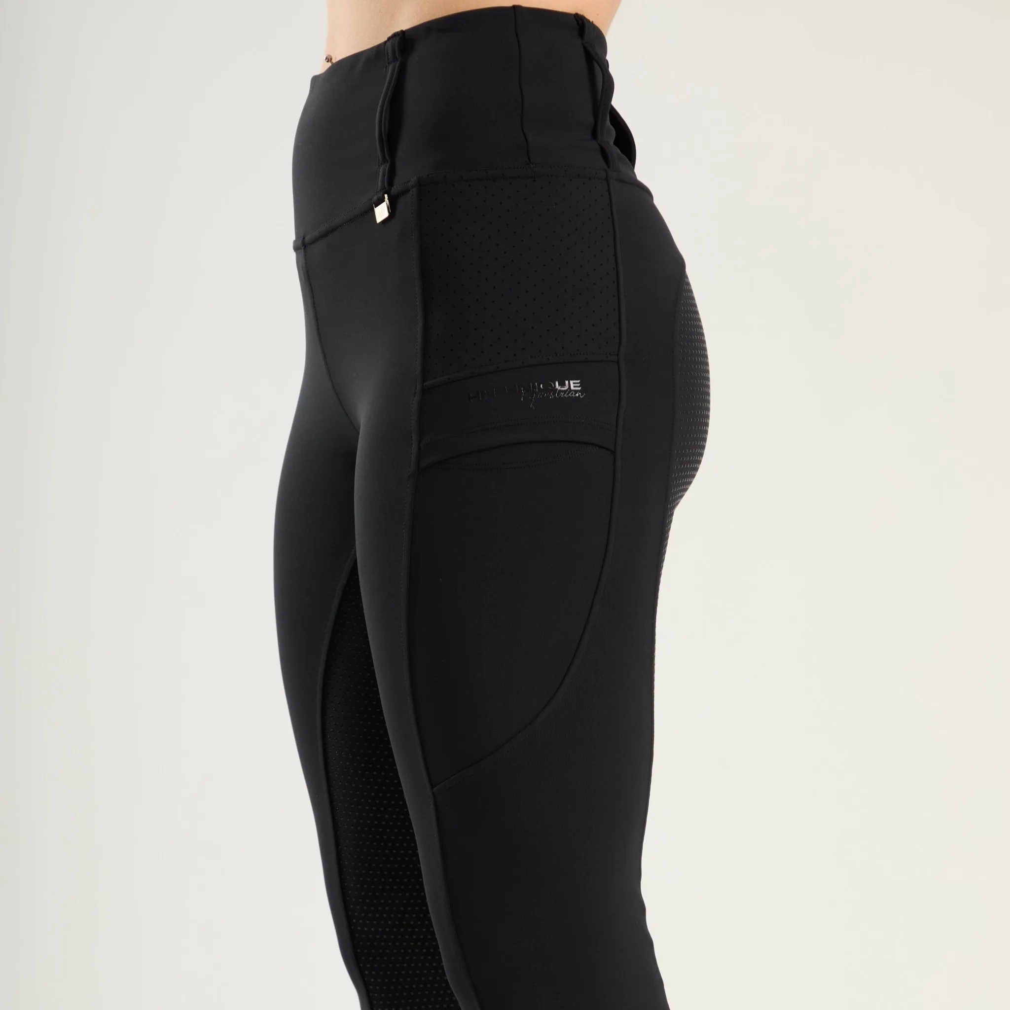 HORZEHOODS® Black V-Seam Air2 Riding Leggings - Breathable Equestrian Tights