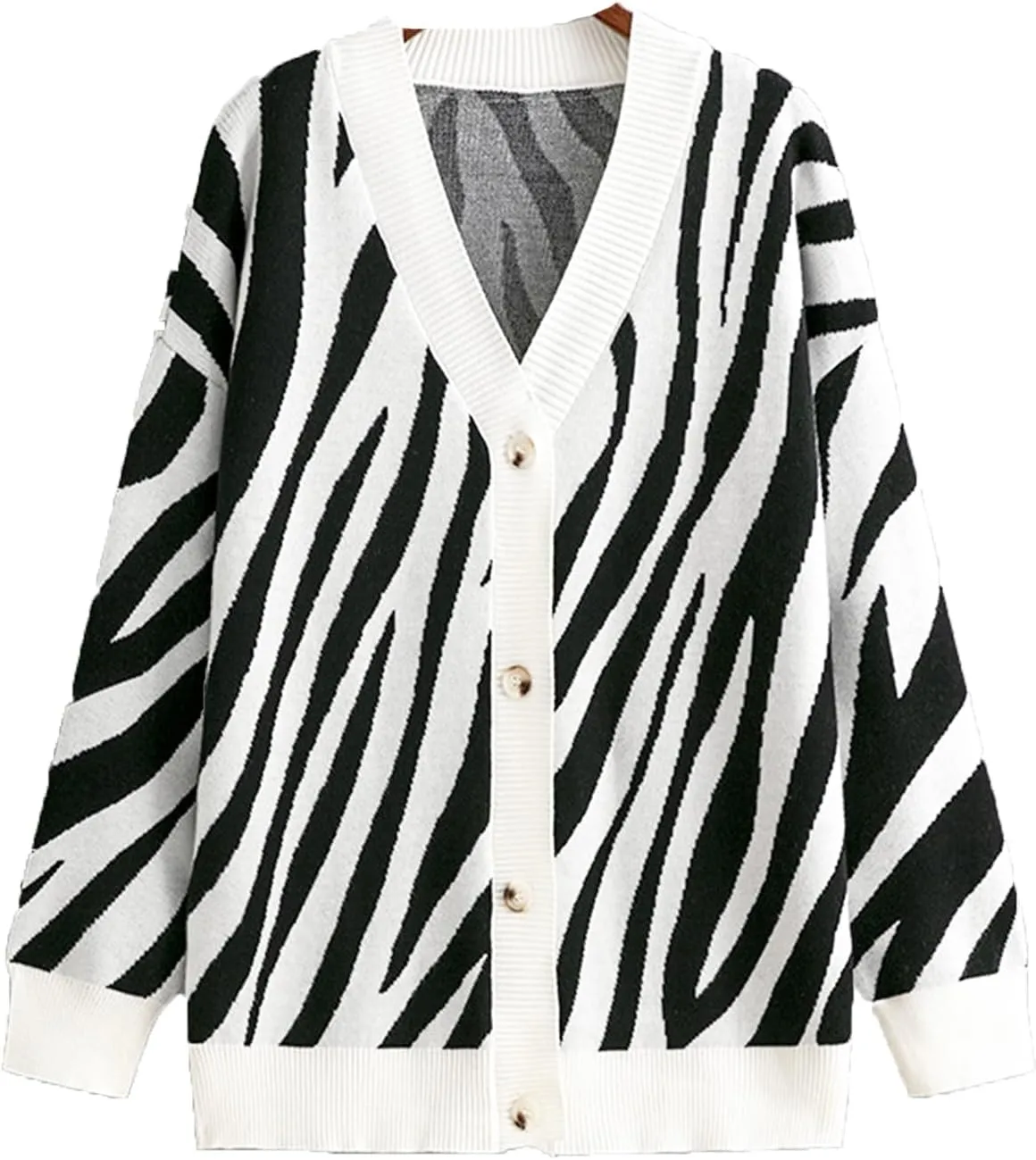 JASCLS Women's Cable Knit Long Sleeve Cardigan V-Neck Button Down Embroidery Chunky Oversized Sweater Outwear