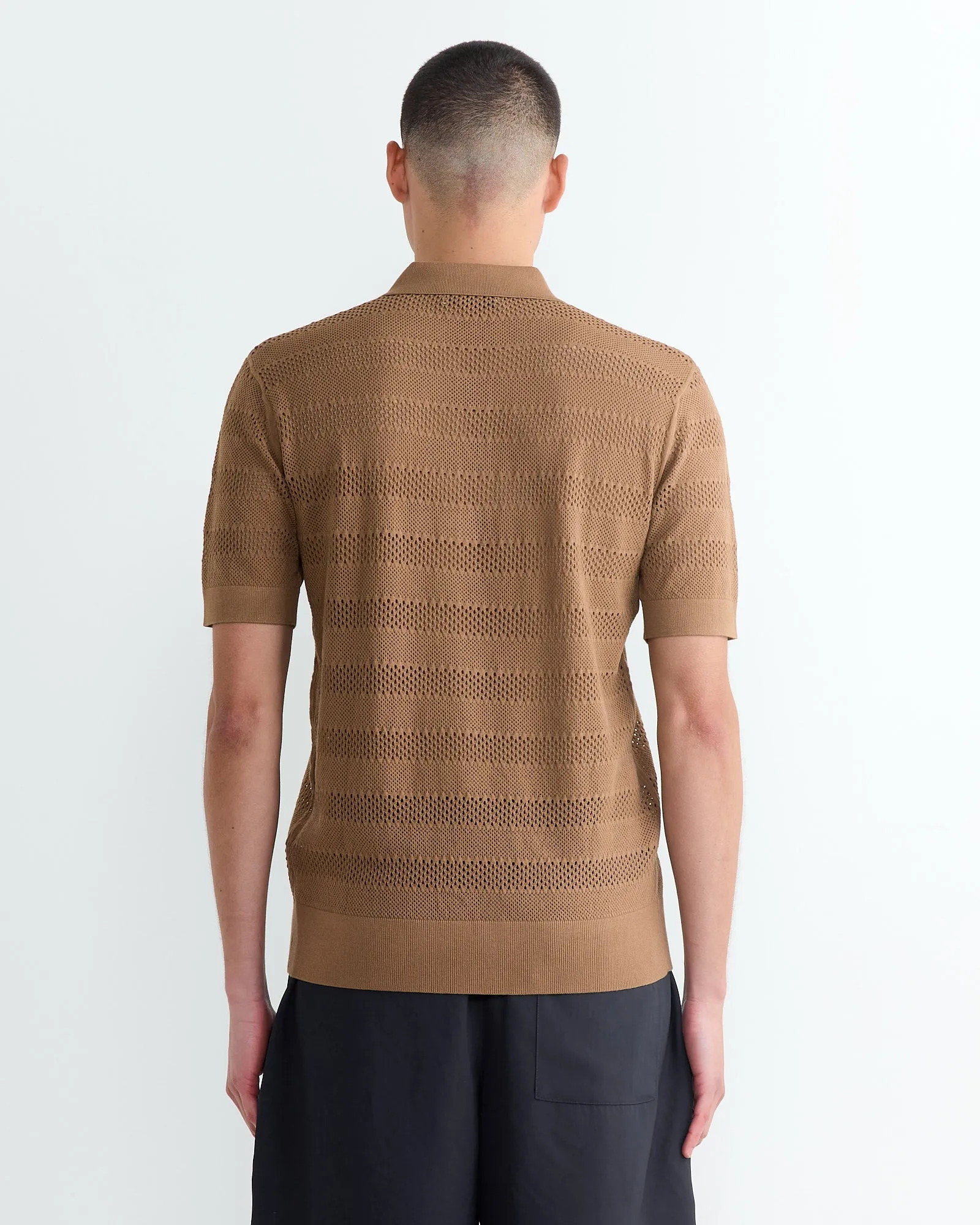Knit Polo in Camel
