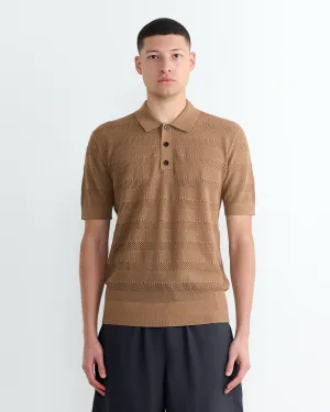 Knit Polo in Camel