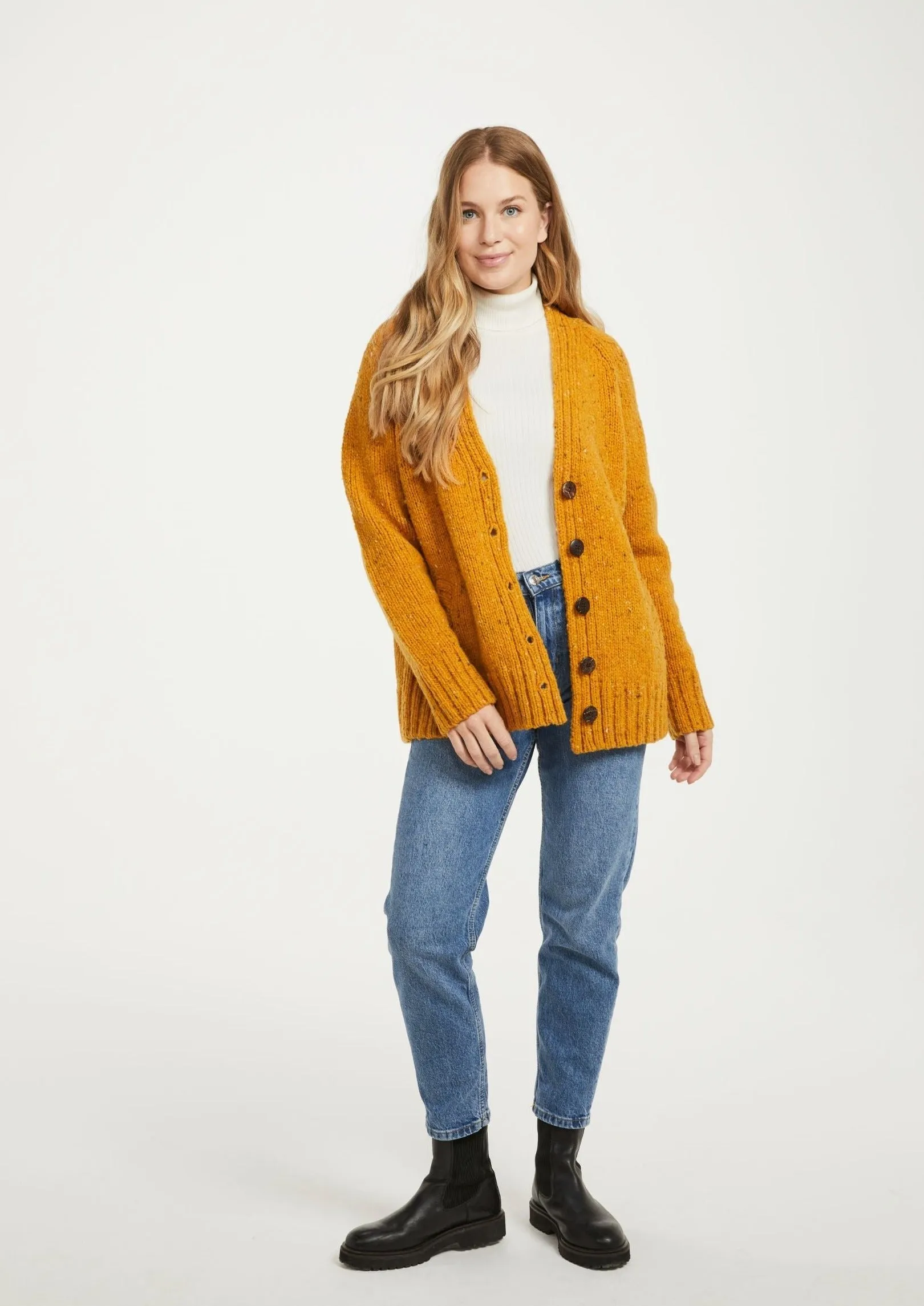 Ladies Tweed Cardigan | Sunflower