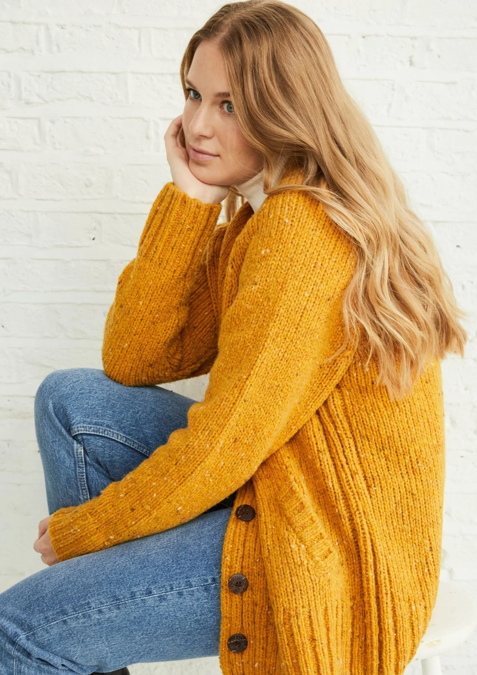 Ladies Tweed Cardigan | Sunflower
