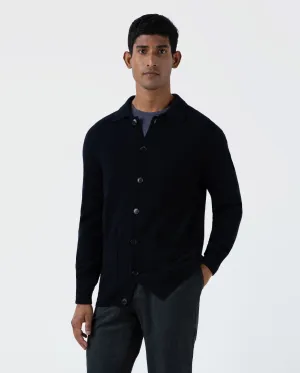 LAMBSWOOL JACKET / DARK NAVY MOULINE