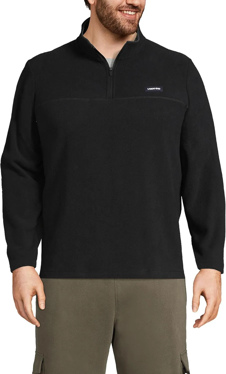 Lands' End Men's Anyweather Fleece Quarter Zip Pullover