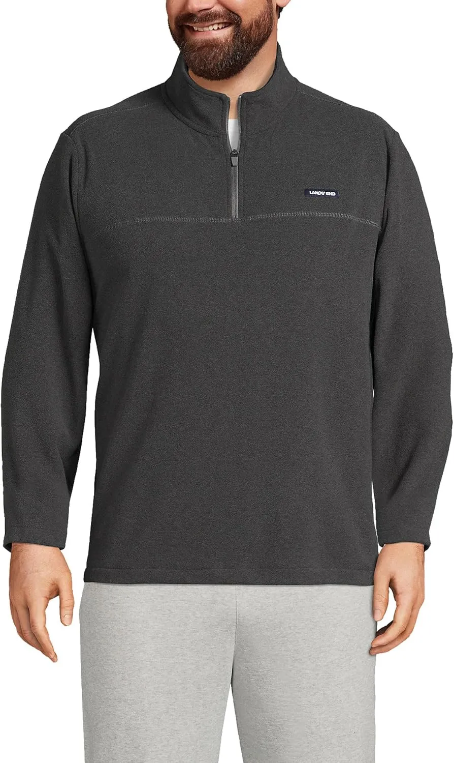 Lands' End Men's Anyweather Fleece Quarter Zip Pullover