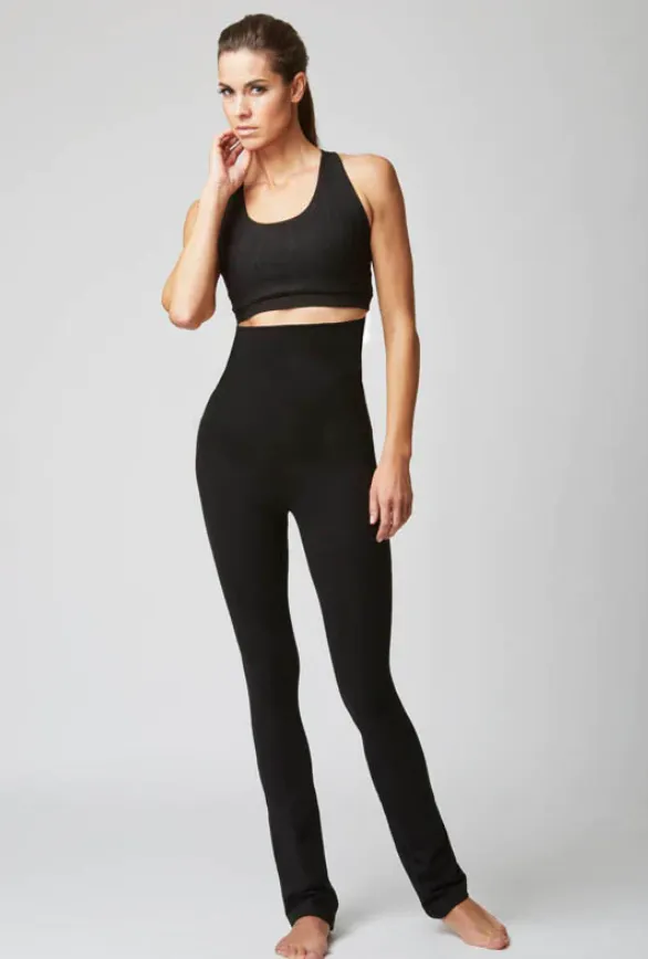Lightweight Strong Compression Slim Fit Bootcut with High Waisted Tummy Control Black