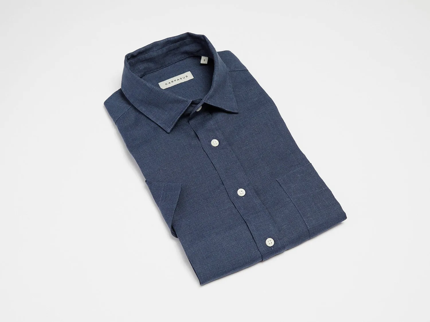 Linen Shirt Short Lido Navy