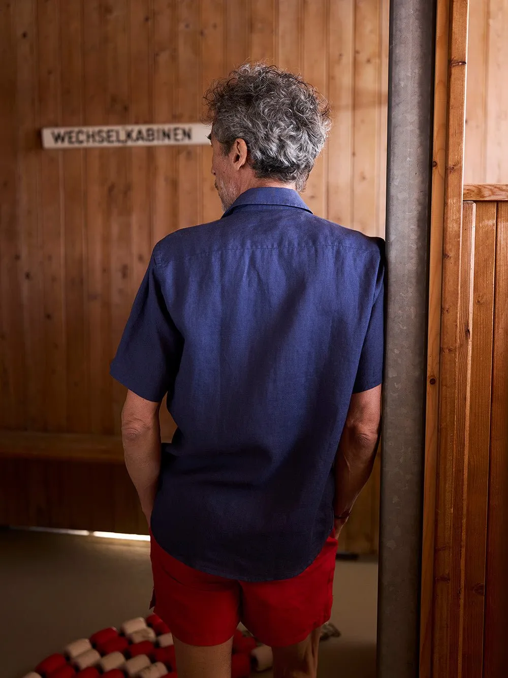 Linen Shirt Short Lido Navy