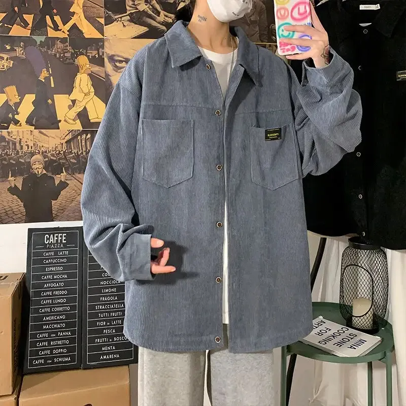 Long Sleeve Oversized Corduroy Shirt