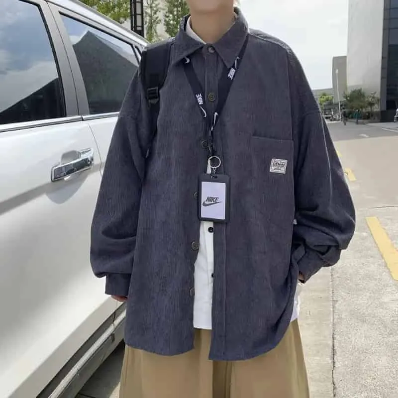Long Sleeve Oversized Corduroy Shirt