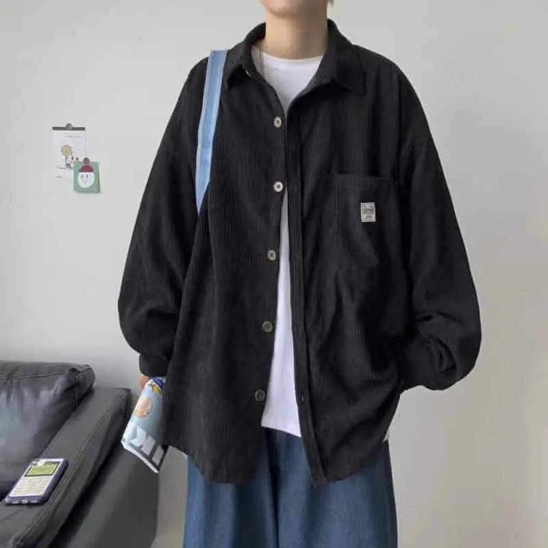 Long Sleeve Oversized Corduroy Shirt