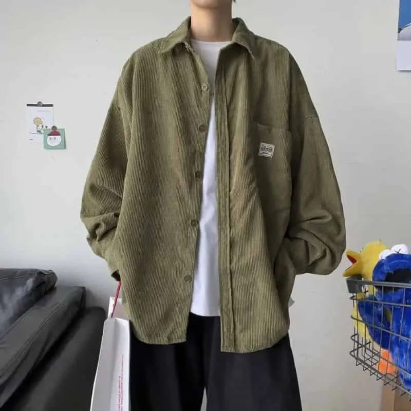 Long Sleeve Oversized Corduroy Shirt