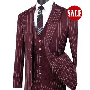 Luxurious Men's 3-Pieces Gangster Stripe Suit Assorted Colors