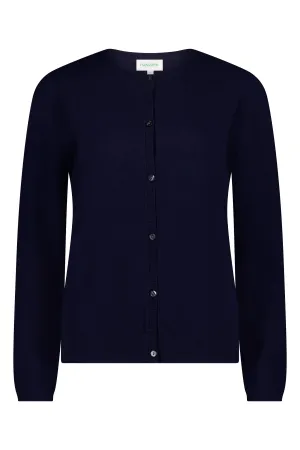 Malachite Yarnsmith Round Neck Cardigan Navy