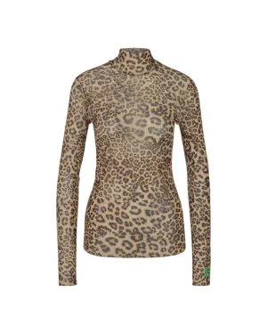Marc Cain Leo Print Mesh Turtleneck