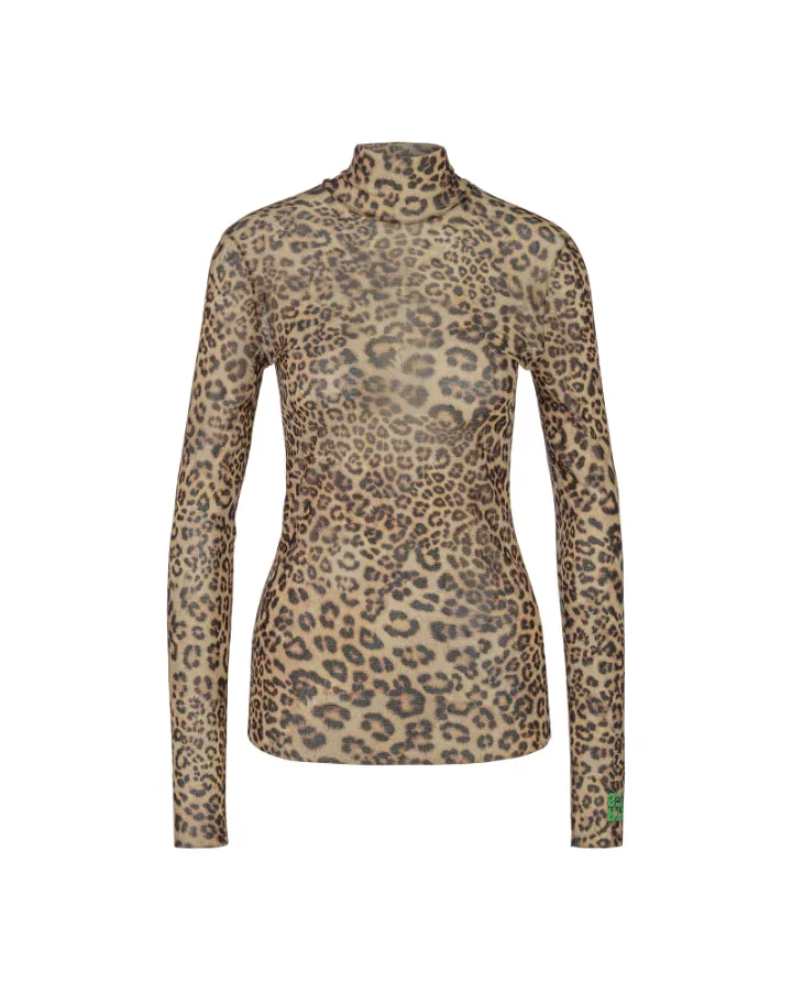 Marc Cain Leo Print Mesh Turtleneck